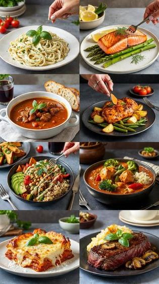 A collage of home-cooked dishes, set 3